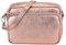 SH Leder Echtleder Umhängetasche Clutch kleine Tasche Abendtasche Alltagstasche mit Verstellbar Schultergurt 18x13cm Pia G394 (Rosegold)