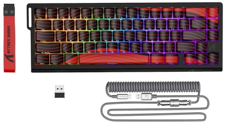 MAMBASNAKE Attack Shark X68PRO HE Clavier magnétique à déclenchement rapide, taux d'interrogation de 8 kHz, actionnement réglable, RVB trimode, commutateurs magnétiques, clavier sans fil avec câble