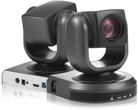 SZOOMSY PTZ Camera 20X Optical Zoom Full HD 1080P 60fps HDMI USB Webcam for Conference Room Church System Streaming Online Video Conference,Compatible with Zoom, Skype, OBS Easy Setup