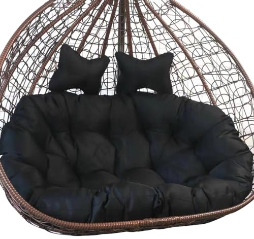 Outdoor 2 Personen Hängende Ei mit Doppelkuschel Korb Schwarz 150X110CM