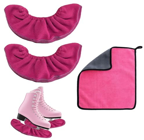 Protège-Patins à Glace – Lot de 3 protecteurs de Lames de Patins, élastiques, Accessoires de Protection pour Chaussures de Hockey et Patins de Danse Artistique (Noir)