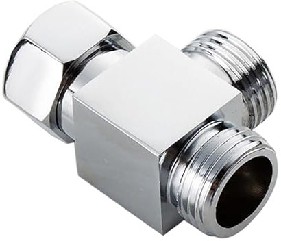 Valvola Deviatrice G1/2” a 3 Vie T Adattatore Doccia Rubinetto 3 Vie Deviatore Doccia Rubinetto Rubinetto Doccia Lavello Bagno Cucina, Deviatore con Filettatura Interna/esterna 1/2”, Cromato Lucido