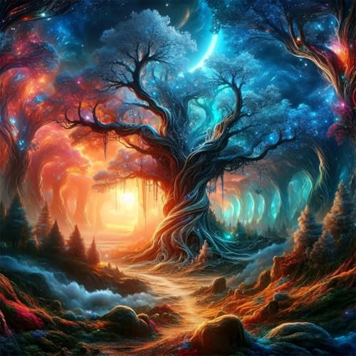 Puzzle per Adulti 1000 pezzi, puzzle per adulti Intrattenimento Creativo, puzzles 1000 pezzi per adulto Gioco impegnativo Puzzles per Bambini (Paesaggio dell'Albero della Vita)