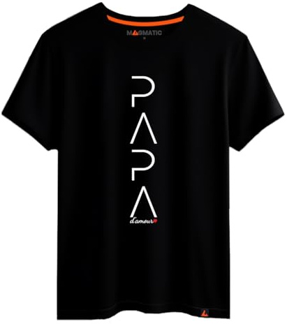 Magmatic - T-Shirt Papa d'amour, Cadeau Fête des Pères, T Shirt Papa, Cadeau Tee Shirt Fete des Peres, Cadeau Homme Noël Anniversaire