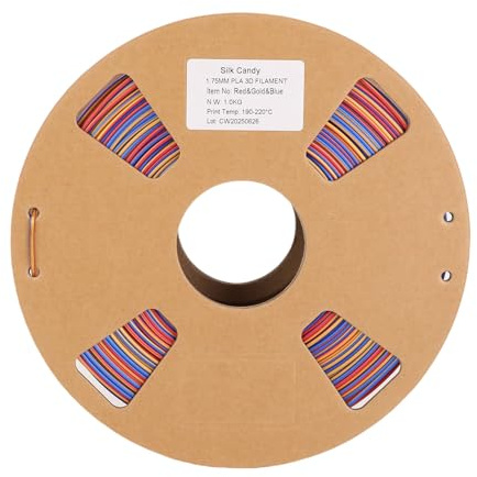 Eujgoov Farben Pla Filament 1, 75 Mm Seide 3 in 1 Farbe Regenbogen 1 Kg 3D -Druckerversorgungen 0, 02 Mm Genauigkeit Rot Gold Blau