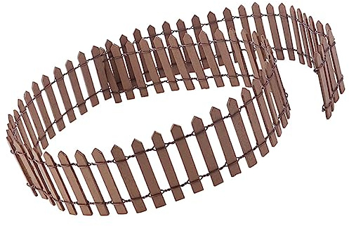 UPKOCH Miniatur Holzzaun Gartenzaun Dekoration Braun Holzstab Zaun für Miniaturgärten Blumentöpfe Puppenhaus Landschaft DIY Zubehör