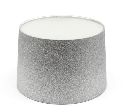 VOLTICO Satin Table Lamp Shade Classic Decorative Lampshade with Adjustable Fitting for Living Room & Bedroom (1, Silver)