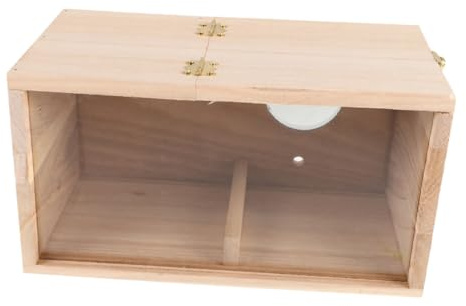 DIKACA Nistkasten aus Holz und Acryl für Wellensittiche Finken und Kleine Vögel Transparente Sichtscheibe für Beobachtung als Brutnest und Vogelnest für Käfige und Außennutzung