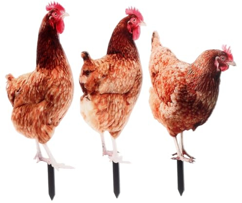 Gadpiparty Osterdeko Huhn 3 Stück aus Acryl Dekorativer Hühnerspieß Rasentiereinsatz für Rasen und Hof Robust und Dekorativ