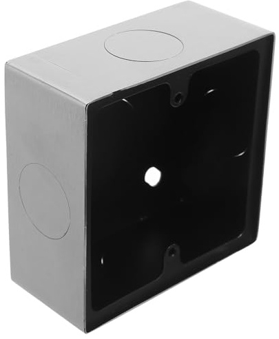 Baluue Waterproof Stainless Steel 86-type Outlet Box with Standard 86-type Compatibility, Silver Concealed Electrical Socket Box for Kitchen and Office Use