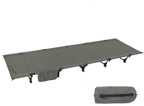 RATSTONE Cama Camping Plegable, Cama Plegable Ultraligera de Aluminio, 192 × 65 × 16 CM, Capacidad de Carga de hasta 150 kg, Apta para Viajes al Aire Libre,Compacta, Portátil, Fácil de Construir