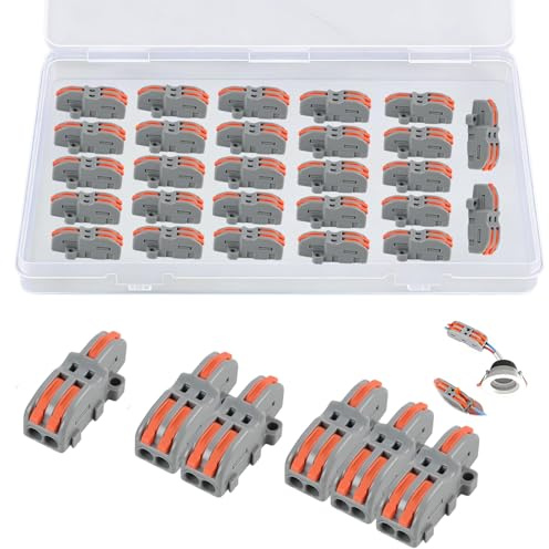 22 Conectores De Cable, 1 Entrada 2 Salidas, Terminales De Conexión Eléctrica Con Palanca, Bloque De Terminales Compacto Para Conductores De 0,08–4 Mm², Terminales De Conexión Reutilizables