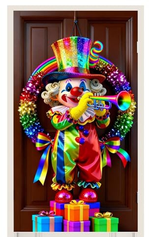 Karneval Türdeko für Haustür | 90x180cm Cartoon Fotografie Deko - Festliche Türdekoration,für Schule Laden Wohnung Partyraum