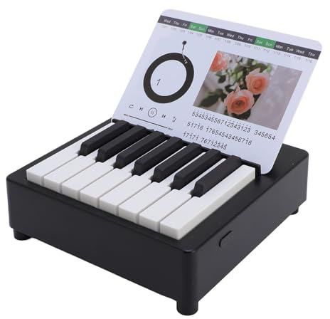 Oreilet Spielbarer Klavierkalender, Mini-Klavierkalender mit 52 Musiknoten, Wiederaufladbarer USB-Klavier-Tischkalender für Musikliebhaber, Heimdekoration (BLACK)