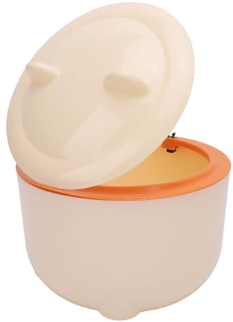 Drfeify Poubelle à Litière pour Chat, Matériau PP, Couvercle de Type Presse pour une élimination Facile des Déchets de Chat, Peu Encombrant et Pratique pour les Propriétaires de Chats