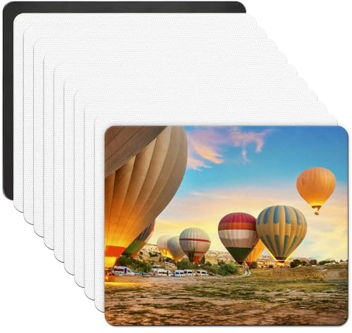 Pack of 10 Sublimation Mouse Pads Blank (24 x 20 cm) Blank Mousepad Sublimation Transfer Printing Press Mouse Mat for Printing Mouse Pads White