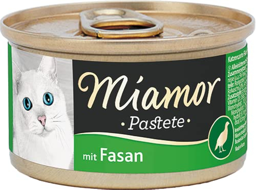Miamor Pastete Fasan | Doppelpack | 2 x 12 x 85 g | Nassfutter für ausgewachsene Katzen mit natürlichem Taurin | Getreidefrei, ohne Soja und ohne Farb- & Konservierungsstoffe