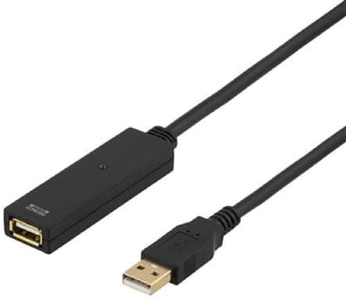 Deltaco USB 2.0 Extension Cable, 20m câble USB USB A Noir