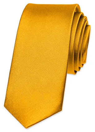 Autiga® Krawatte Herren Hochzeit Konfirmation Slim Tie Retro Business Schlips schmal gelb-orange