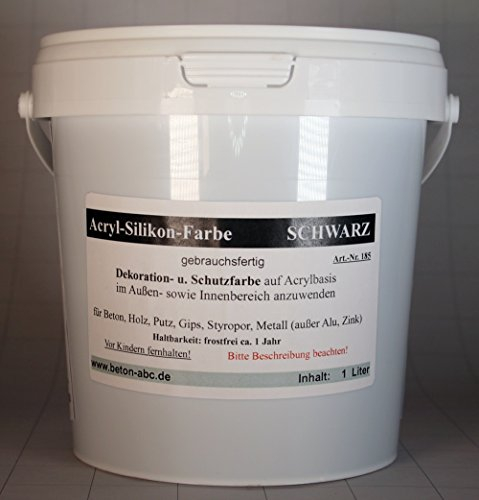Schwarz - Beton Farbe - Acryl Silikon 1 Liter