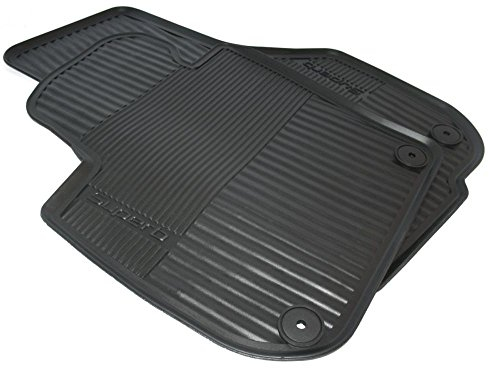 Skoda 3T1061551 Gummi Fußmatten 2x vorn Gummimatten Original Allwettermatten schwarz mit Schriftzug