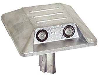 BAUZAUNWELT Markierungsnagel aus Aluminium mit Schaft zum einsetzen 100 x 100 x 20 mm (1 Stück Reflexlinsen einseitig)