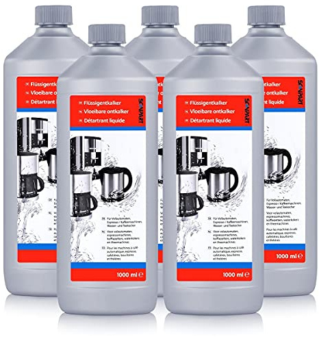 SCANPART Flüssig-Entkalker 1 Liter für Espresso-/Kaffeemaschinen (5er Pack)