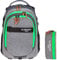 2 Teile Set Rucksack Elephant Signature Hero Schulrucksack 12723 + Mäppchen Box (Two Tone Green (grau/grün))