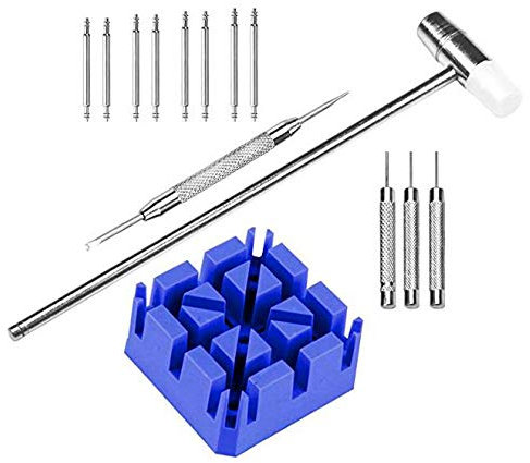 LHKJ 14 Pcs Montre Outil de Réparation Kit Outil Chasse Goupille Ajustable Compatible avec Montres