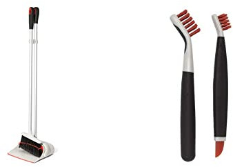 OXO Good Grips Upright Sweep Set - White & Good Grips Deep Clean Brush Set