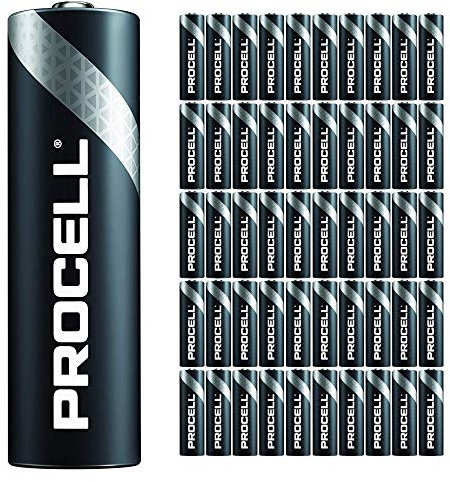 Duracell Confezione da 50 batterie Procell AA | Batteria alcalina di potenza industriale da 1,5 V | Uso domestico o in ufficio | Pacchetto promozionale deodorante per auto | Potenza affidabile e di lu
