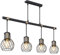 Globo VINTAGE Pendel Decken Leuchte Balken Ess Zimmer Gitter Hänge Lampe SCHWARZ-GOLD 54013-4H, Bunt, medium
