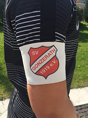 wDesigns Kapitänsbinde Armbinde Schleifen Premium Klett 9cm inkl. Druck Vereinslogo (blau, 38)