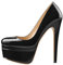 Only maker Damen Doppel- Plateau Pumps High Heels mit Elegantem Stiletto Absatz Schwarz Lack 43 EU