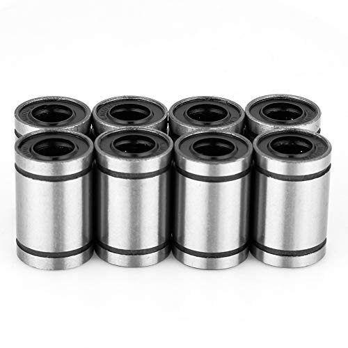 Akozon Linearlager, 8 Stück LM10UU 10mm Linear Motion Kugellagerbuchse für 3D-Drucker CNC-Teile