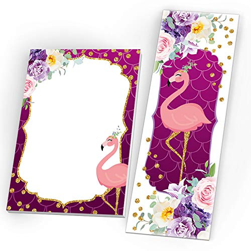 12 Lesezeichen + 12 Notizblöcke Flamingo Mitgebsel Gastgeschenk beim Geburtstag Kindergeburtstag Mädchen