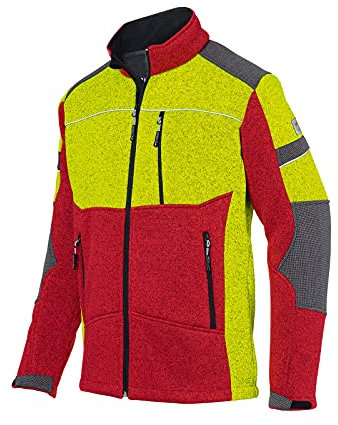 KÜBLER Workwear KÜBLER FOREST Strick-Arbeitsjacke rot/gelb