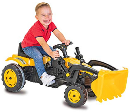 JAMARA 460816 - Trettraktor Power Drag mit Frontlader - Kippschutz, Frontlader mit zwei Hebel, leichtgängiges Lenkradsystem, Hupe, verstellbarer Sitz Motorhaube aufklappbar, Anhängerkupplung