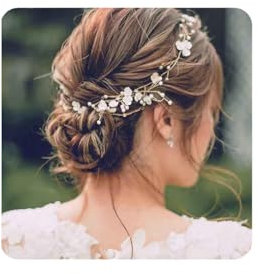 YERTTER Serre-tête de mariage fait main avec perles en cristal pour fête de mariage, accessoires de cheveux pour femme et mariée (or rose)