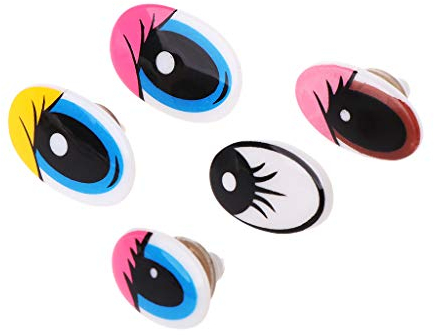 SUCHUANGUANG 10-teilige Plastik-Cartoon-Sicherheitspuppenaugen für Spielzeugbärenpuppen Puppe Kuscheltierhandwerk Kinder DIY mit Unterlegscheiben Plastik-Sicherheitsaugen
