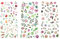 Oblique Unique® 149 Sticker Blumen Pflanzen Blätter Aufkleber Vintage Matt Deko Dekoration Verzierung Scrapbooking Kinder Basteln