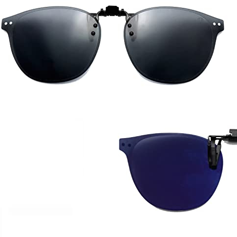 CREYESTAL Polarisiert Clip auf Sonnenbrillen, Antireflex für Optimalen Sehkomfort, Anhebbar und Ultraleicht, 100% UV400