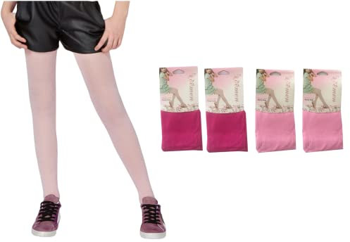 Oemen 4 Paia Collant Velate Bambina Ragazza Colorate Eleganti - Moda Girls Tights (10-13 anni)
