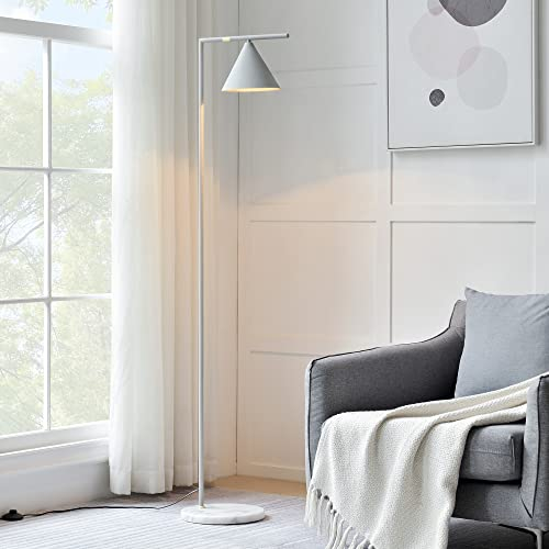 lux.pro Stehlampe Leicester Stehleuchte für Wohnzimmer Schlafzimmer Hausleuchte Metall Marmor Hellgrau
