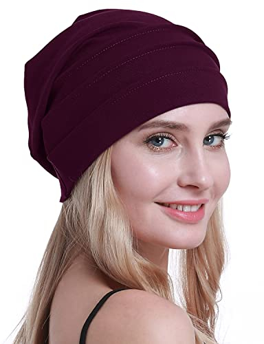osvyo Baumwolle Chemo Hüte Soft Caps Krebs Kopfbedeckungen für Frauen Haarausfall versiegelt Verpackung Wein