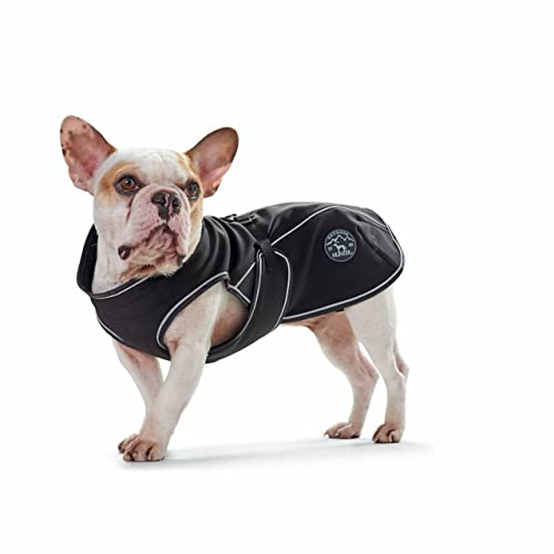 Coperani | Softshell Hundemantel | Bauchumfang: 36-60 cm | Halsumfang: 22-40 cm | Schwarz | Fleece | Polyester | Langlebig | Robust | Hochwertig