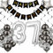 Kiwochy Luftballon 37. Geburtstag Dekoration Black and Silber Party Deko 37. Geburtstag Junge Party Deko 37 Geburtstag Männer Frauen 37 Geburtstag Männer Deko Geschenk 37 jahre Geburtstag Deko Ballon