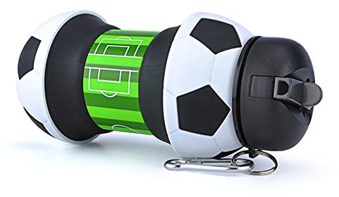 Vasos De Cristal Agua Botella De Agua Plegable for Deportes De 550ml, Botella De Agua De Silicona Portátil for Deportes A Prueba De Fugas De Fútbol, ​​botella De Agua for Viajes, Oficina Y Escuela Vas