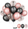 Black Rose Gold Happy 40th Birthday Decorations - 15 Pieces Latex Helium Balloons for Women, Her Age 40 Years Old Party Decor Celebration Supplies