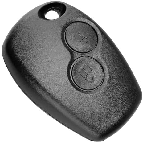 OcioDual Carcasa de 2 Botones Compatible con Dacia Logan Sandero Duster Lodgy, Funda de Reemplazo para Llave Mando a Distancia Coche sin Espadín, Cubierta Rígida